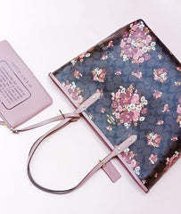 Coach F32084 Sig Medley Bouqet Reversible Tote Brown Multi