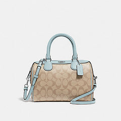 Coach F32203 Signature Mini Bennett Satchel Light Khaki Seafoam