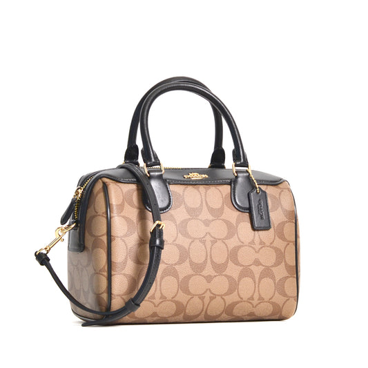 Coach F32203 Mini Bennet Signature Khaki Black
