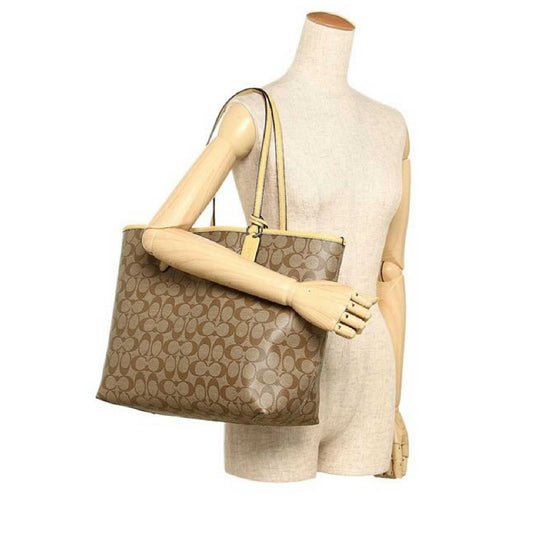 Coach F36658 Reversible Signature City Tote Khaki/Vanilla