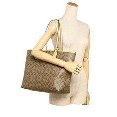 Coach F36658 Reversible Signature City Tote Khaki/Vanilla