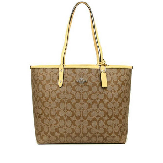 Coach F36658 Reversible Signature City Tote Khaki/Vanilla