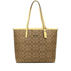 Coach F36658 Reversible Signature City Tote Khaki/Vanilla