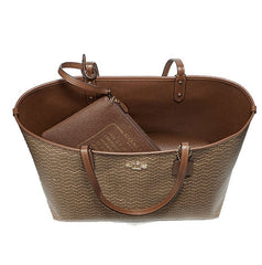 Coach F34263 Reversible City Tote With Legacy Print Neutral