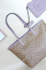 Coach F36658 Reversible City Tote In Signature Canvas Khaki Jasmine