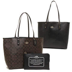 Coach F36658 Reversible City Tote In Signature Dark Brown Bag