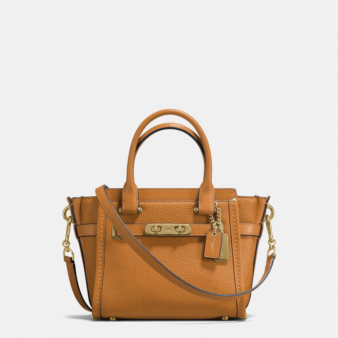 Coach F37444 Swagger 21 Pebble Leather Light Saddle Balilene