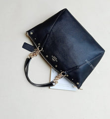 Coach F37773 Kelsey Chain Satchel With Floral Rivets Black