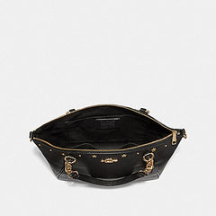 Coach F37773 Kelsey Chain Satchel With Floral Rivets Black