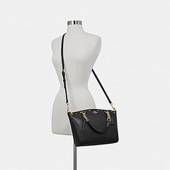 Coach F37773 Kelsey Chain Satchel With Floral Rivets Black