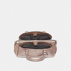 Coach F37812 Mini Sage Carryall Metallic Platinum Floral Multi