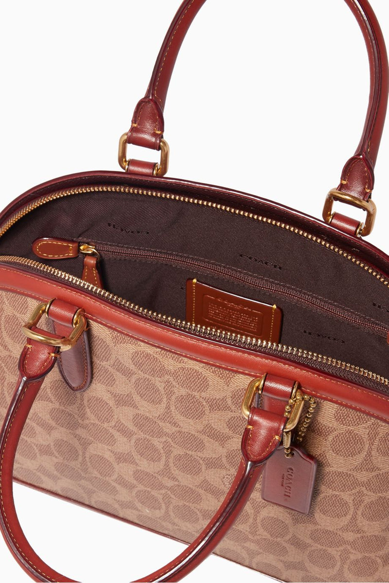 Coach coated canvas 2025 signature quinn satchel