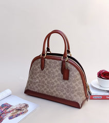 Coach F38626 Signature Canvas Quinn Satchel Tan Rust