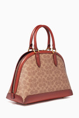 Coach F38626 Signature Canvas Quinn Satchel Tan Rust