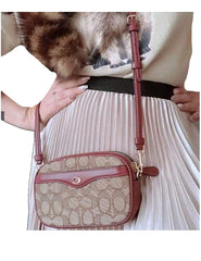 Coach F38687 Ivie Convertible Belt Bag In Signature Jacquard Khaki Wine