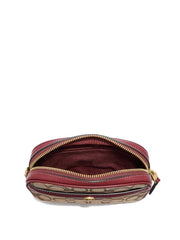 Coach F38687 Ivie Convertible Belt Bag In Signature Jacquard Khaki Wine