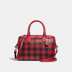 Coach F38948 Mini Bennett With Gingham Print Rubby Multi