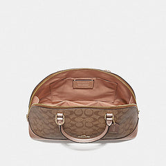 Coach F39517 Sierra Satchel In Signature Canvas Khaki Rosegold
