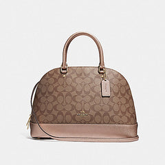 Coach F39517 Sierra Satchel In Signature Canvas Khaki Rosegold