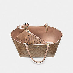 Coach F39518 Reversible City Tote In Signature Canvas Rosegold