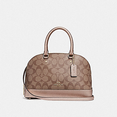 Coach F39519 Mini Sierra Satchel In Khaki Rosegold