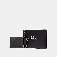 Coach F41346 Boxed 3-in-1 Wallet Gift Set In Signature Canvas Black Oxblood