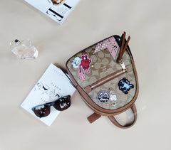 Coach F48642 Keith Haring Andi Backpack In Signature Canvas With Patches Khaki Multi