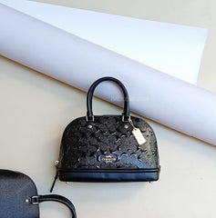 Coach F27597 Debossed Patent Leather Mini Sierra Black