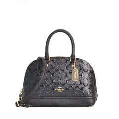 Coach F27597 Debossed Patent Leather Mini Sierra Black