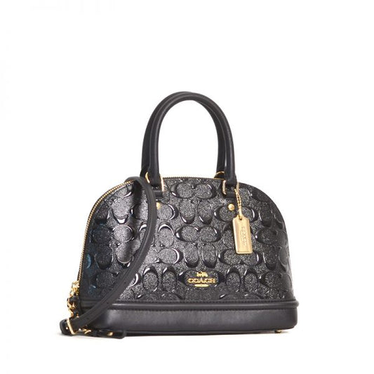 Coach F27597 Debossed Patent Leather Mini Sierra Black