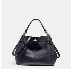 Coach F28992 Lexy Pebble Leather Shoulder Black