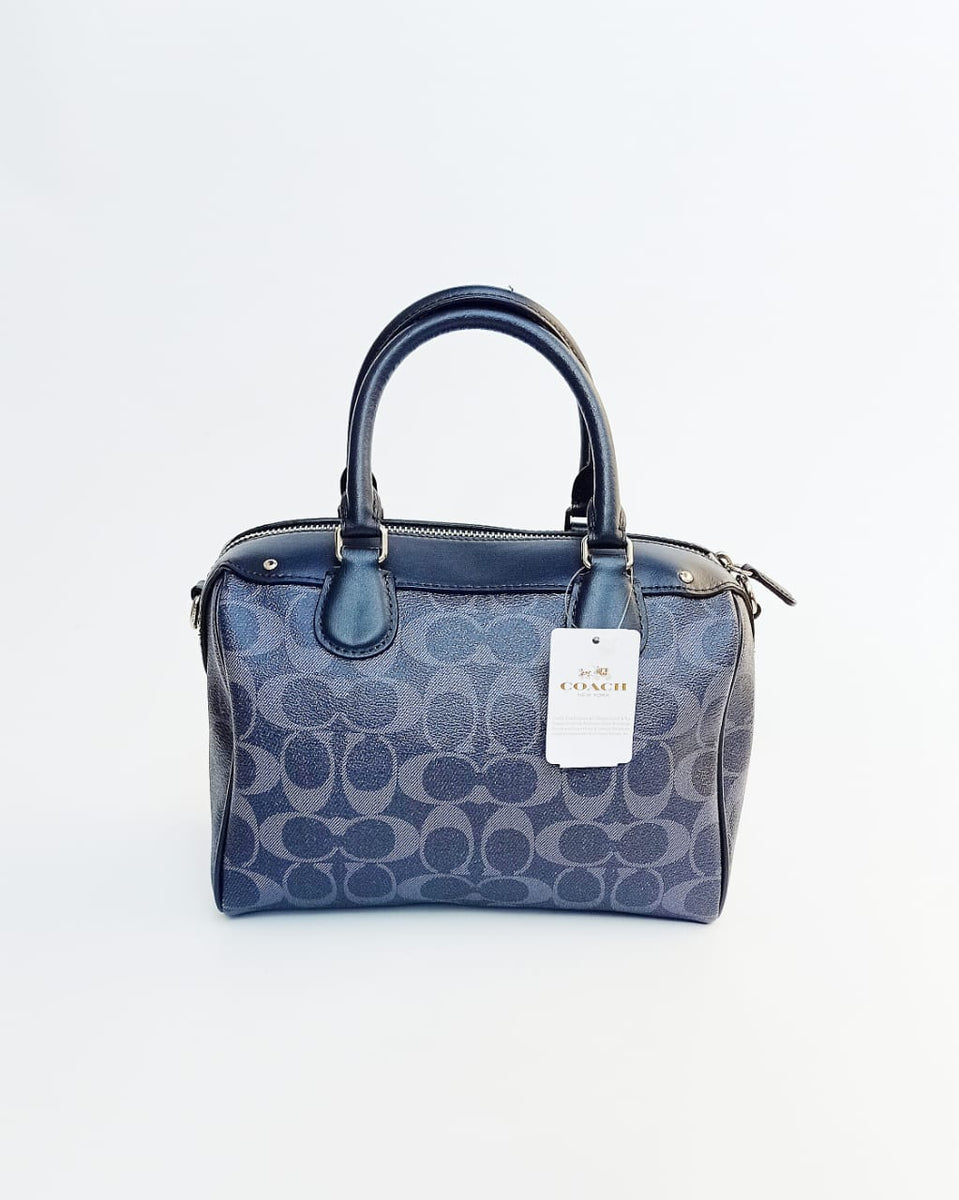 Coach F57672 Mini Bennet Satchel In Signature Canvas Denim Balilene