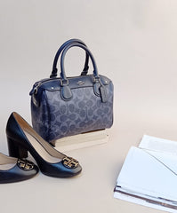 Coach F57672 Mini Bennet Satchel In Signature Canvas Denim