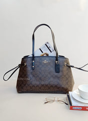 Coach F57842 Drawstring Carryall Signature Brown/ Black