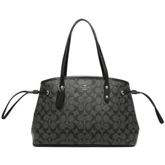 Coach F57842 Signature Drawstring Carryall Black Smoke