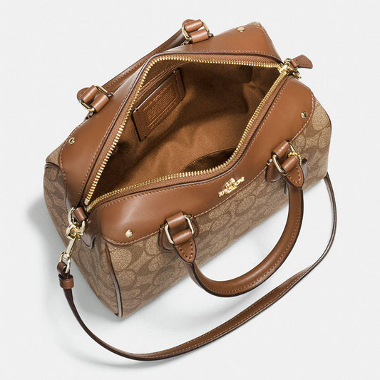 Coach f58312 Signature Mini Bennett Satchel Khaki saddle