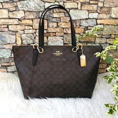 Coach F58318 Ava Tote In Signature Brown Black