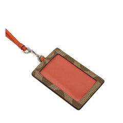Coach_F63274_Lanyard_ID_Case_Outlet_Khaki_Orange_Red_belakang