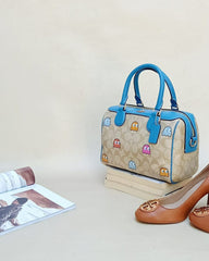Coach F73067 Mini Bennett Satchel In Signature Canvas With Pac-man Ghosts Print Light Khaki Multi/gold