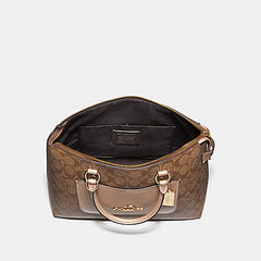 Coach F73287 Emma Large Satchel In Signature Canvas Gold/khaki/platinum