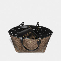 Coach F73325 Disney X Reversible City Tote In Signature Canvas And Snow White And The Seven Dwarfs Eyes Print Black Multi Khaki