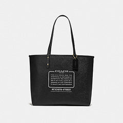 Coach F76651 Gummy Reversible City Tote In Signature Khaki Multi Black