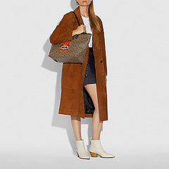 Coach F76651 Gummy Reversible City Tote In Signature Khaki Multi Black