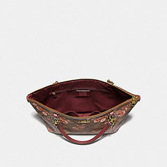 Coach F76677 Ava Tote Sig Prarie Khaki Coral Multi