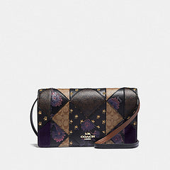 Coach F76768 Signature  Patchwork Foldover Black Multi