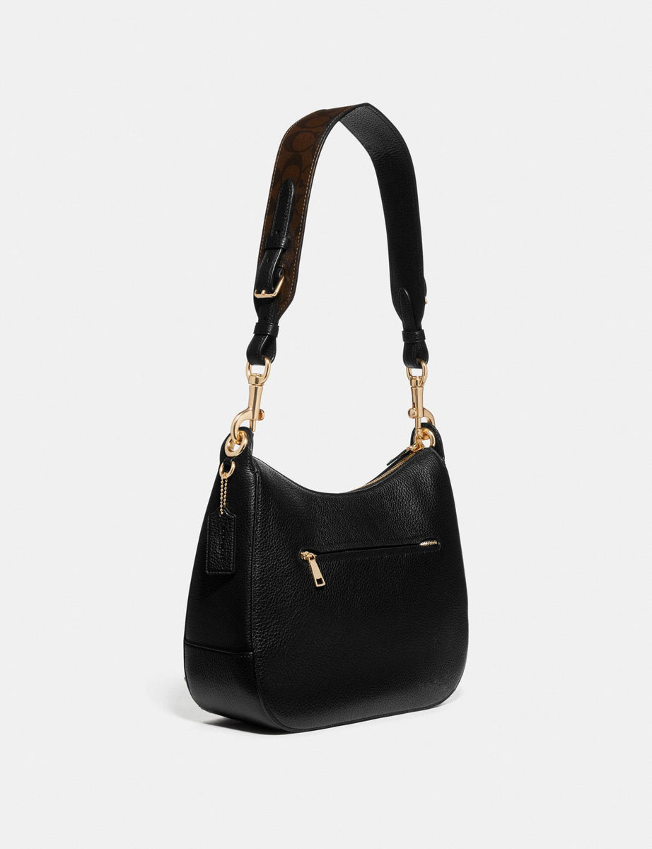 Coach F77980 Coach Leather Jes Hobo Signature Strap Black Balilene