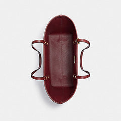 Coach F80246 Reversible Tote In Sig Canvas With Animals Print Khaki Pink Wine