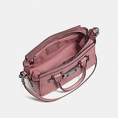 Coach F87295 Swagger 27 Pebble Leather Carryall Dusty Rose