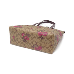 Coach F88876 Gallery Tote In Sig Canvas Victorial Floral Khaki Berry Multi