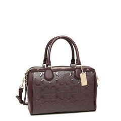 Coach 11920 Signature Debossed Patent Mini Bennett Oxblood